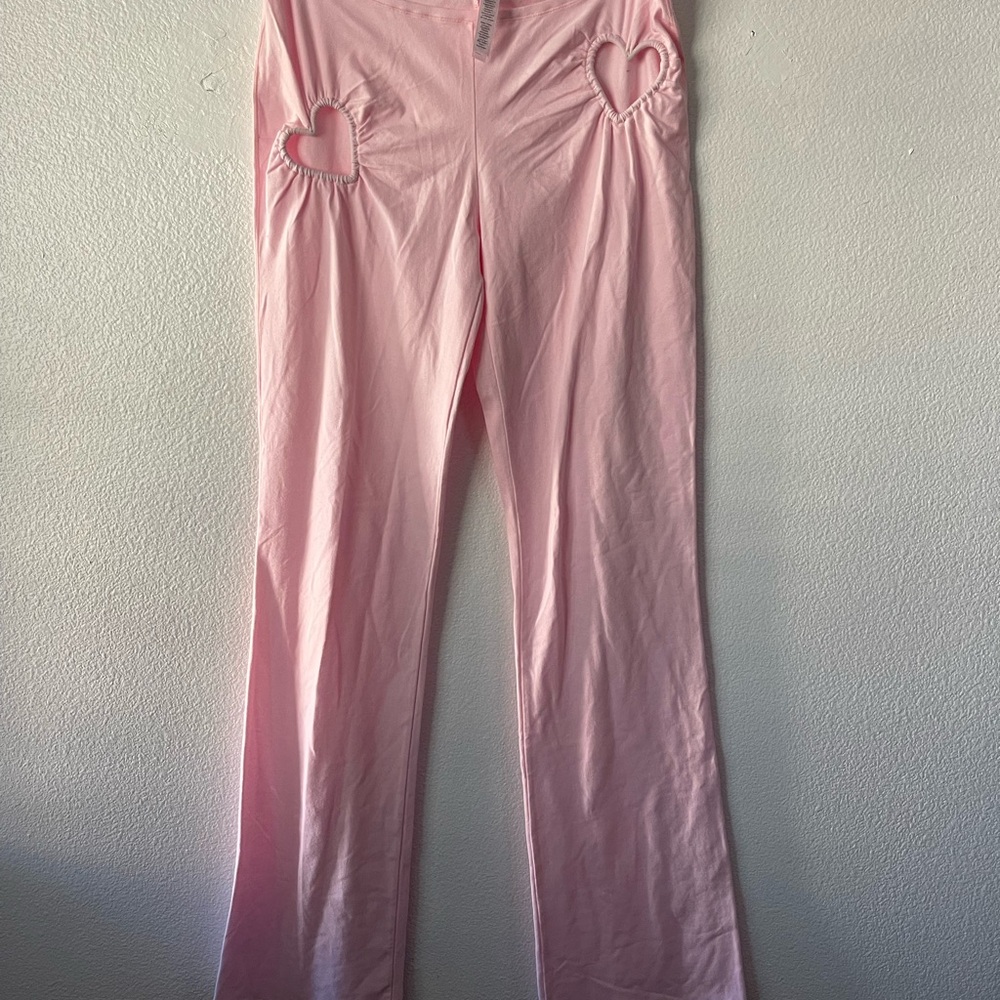 SKIMS Cotton Jersey Heart Cut Out Legging Sz Large BO-PNT-7846 Cherry Blossom - Picture 2 of 6